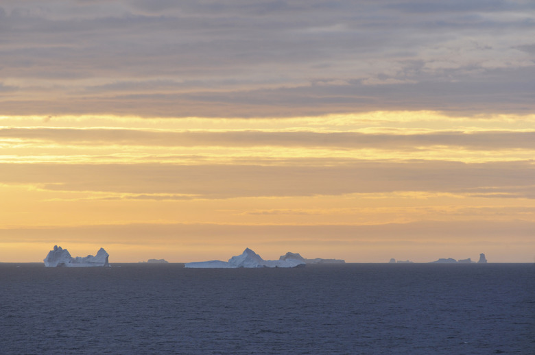 Icebergs floating in the Davis Straights, Greenland