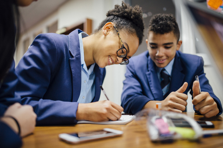 High School Students working on a project together