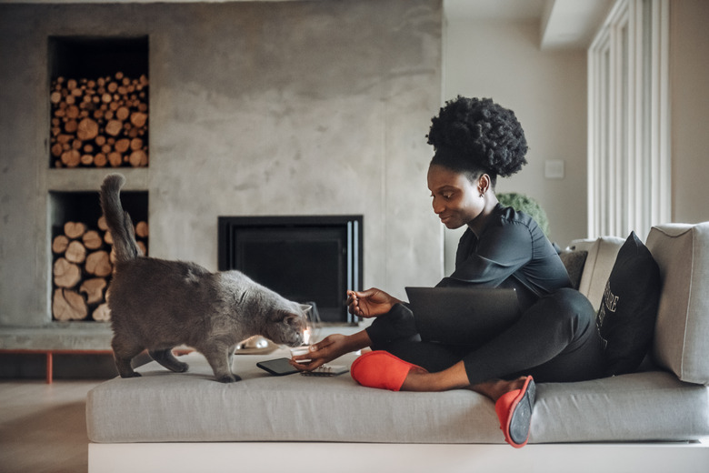 African woman at home