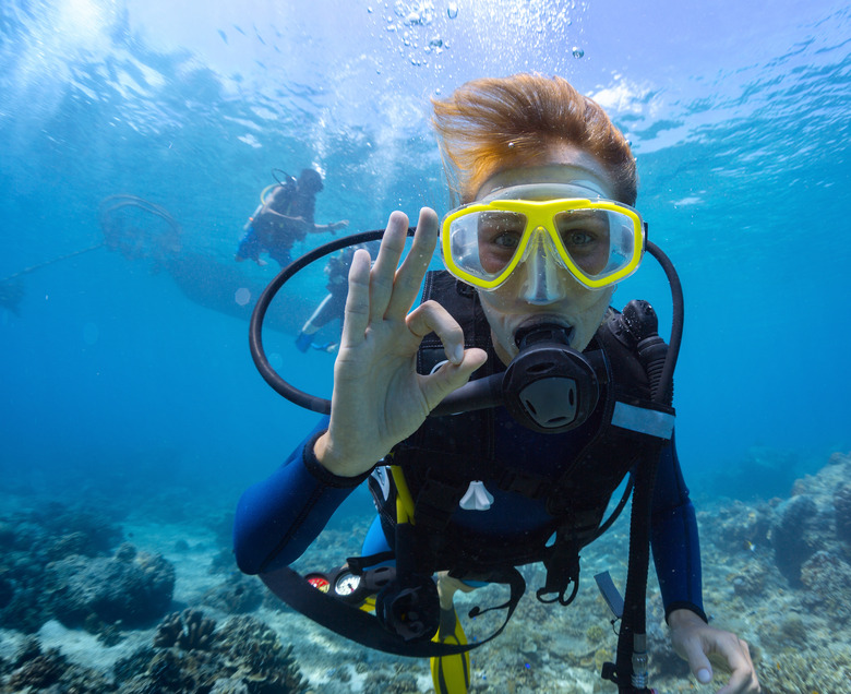 Female scuba diver