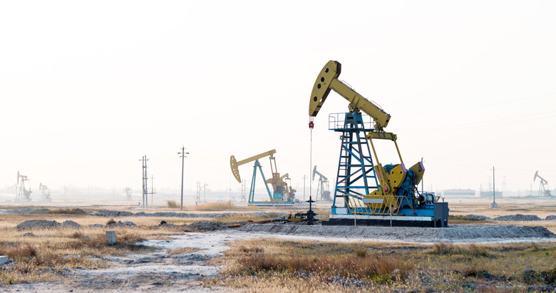 Oil pumps working under the sky