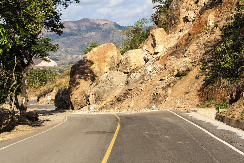 Landslide in the roadway