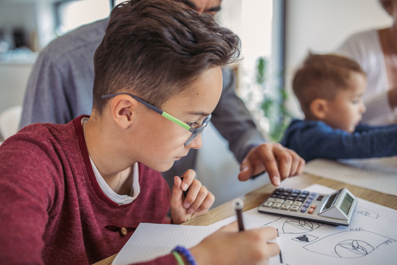 Boy doing homework