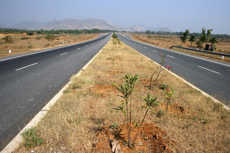 Divider in the middle of the highway