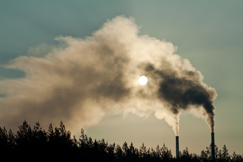 Smokestacks making air pollution