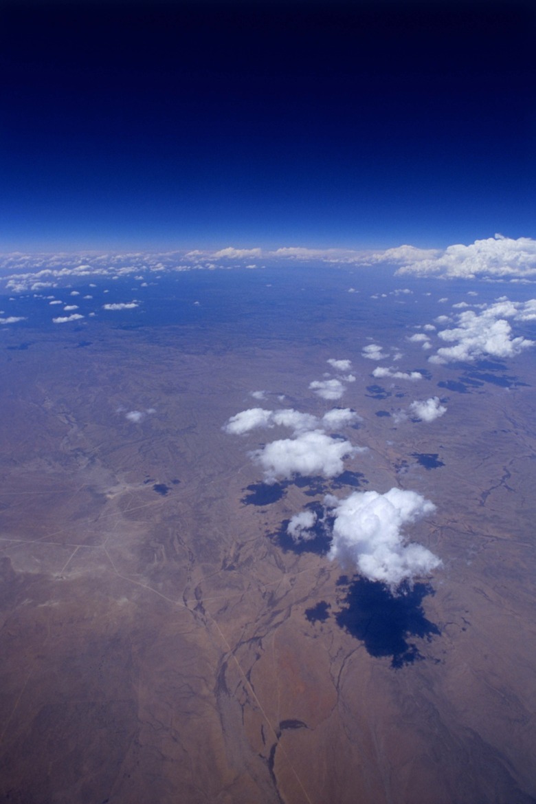 Aerial of clouds over land