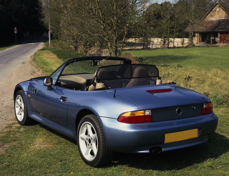 Convertible parked on roadside