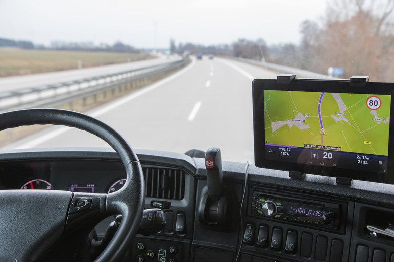 View of highway traffic from the truck