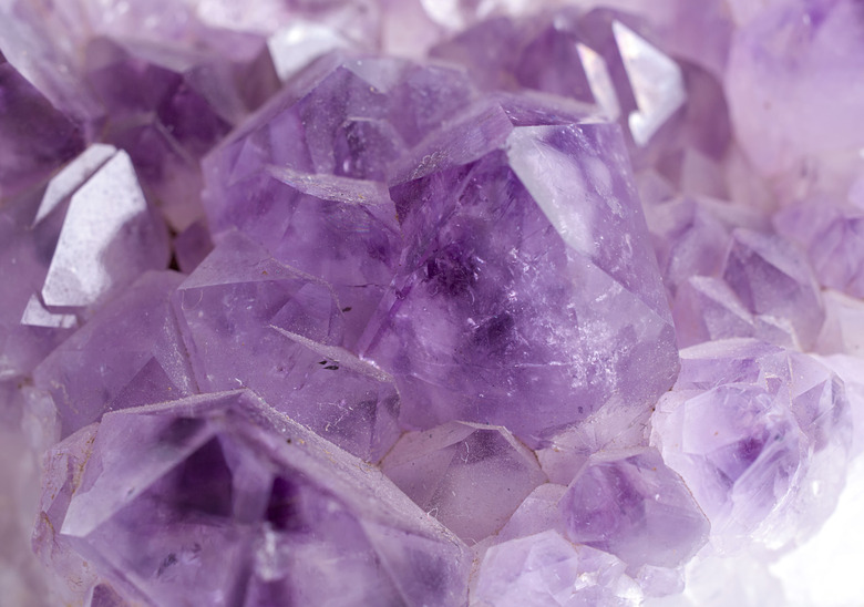 Amethyst crystal gem stone  close-up