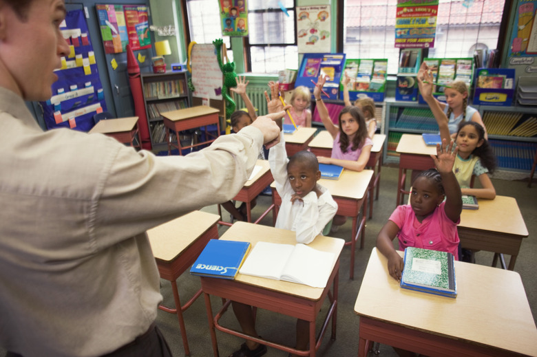 Teacher instructing class