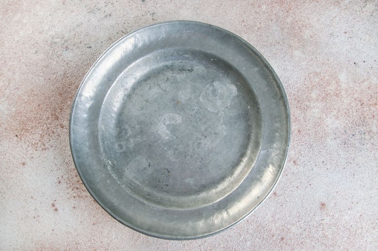 Vintage pewter plate