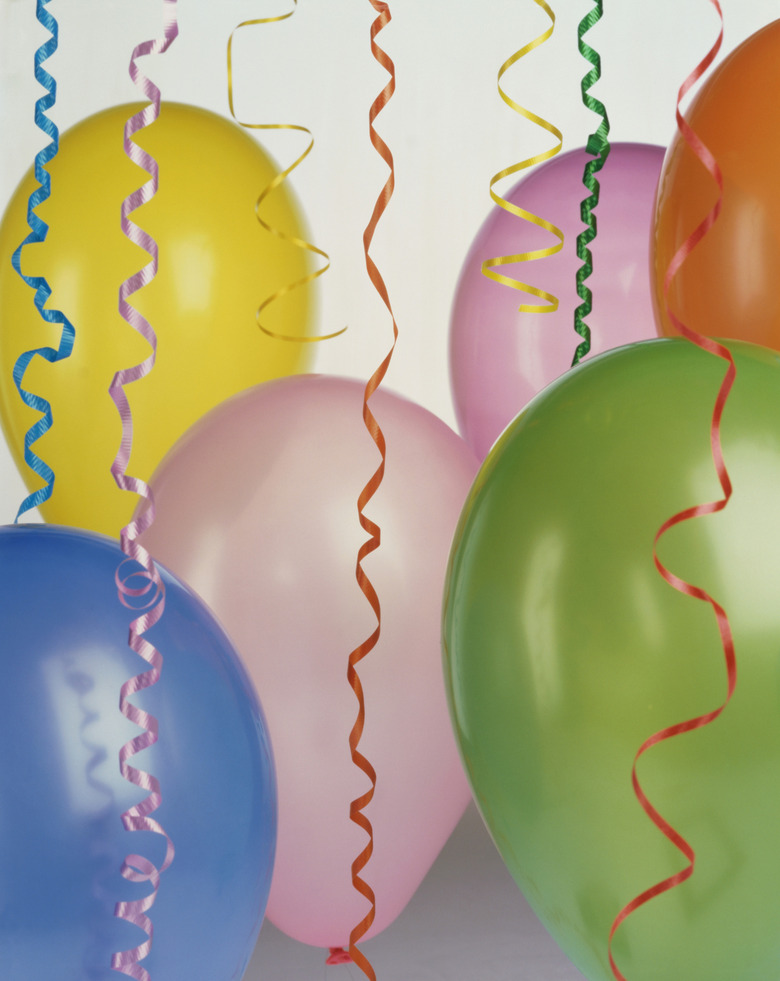 Close-up of balloons and streamers