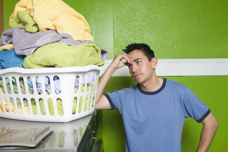 Man with laundry basket