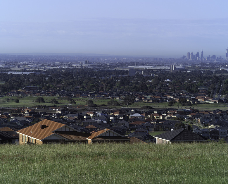 Suburbs from morning hilltop