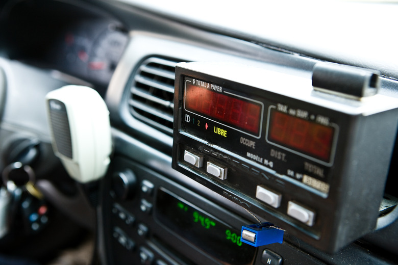 Inside of taxi