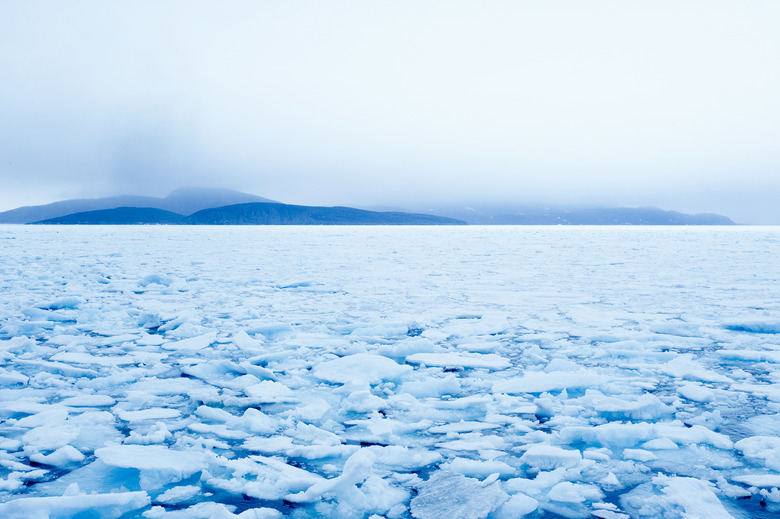 Drift ice consolidating along Arctic coast