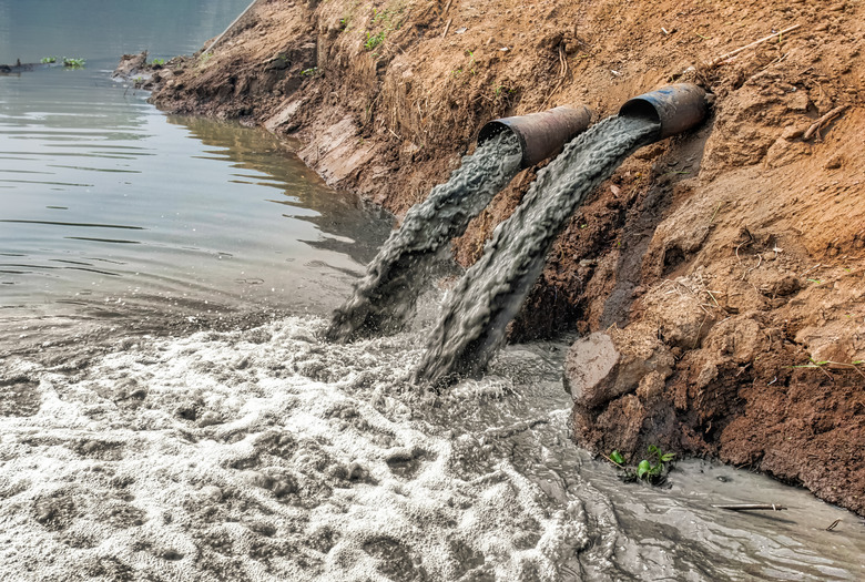 water pollution in river.