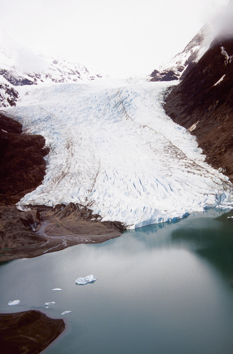 High angle view of glacier, Davidson Glacier, Haines, Alaska, USA