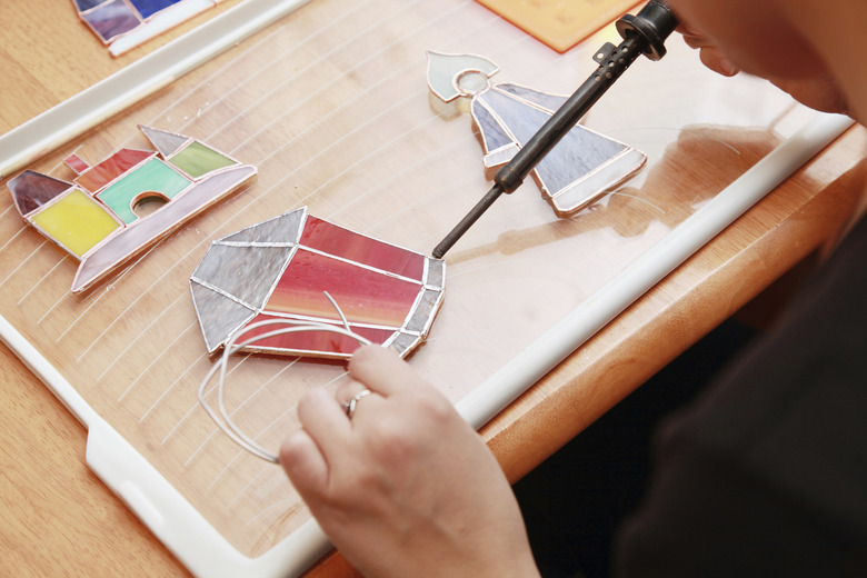 Work with stained glass small colorful souvenirs