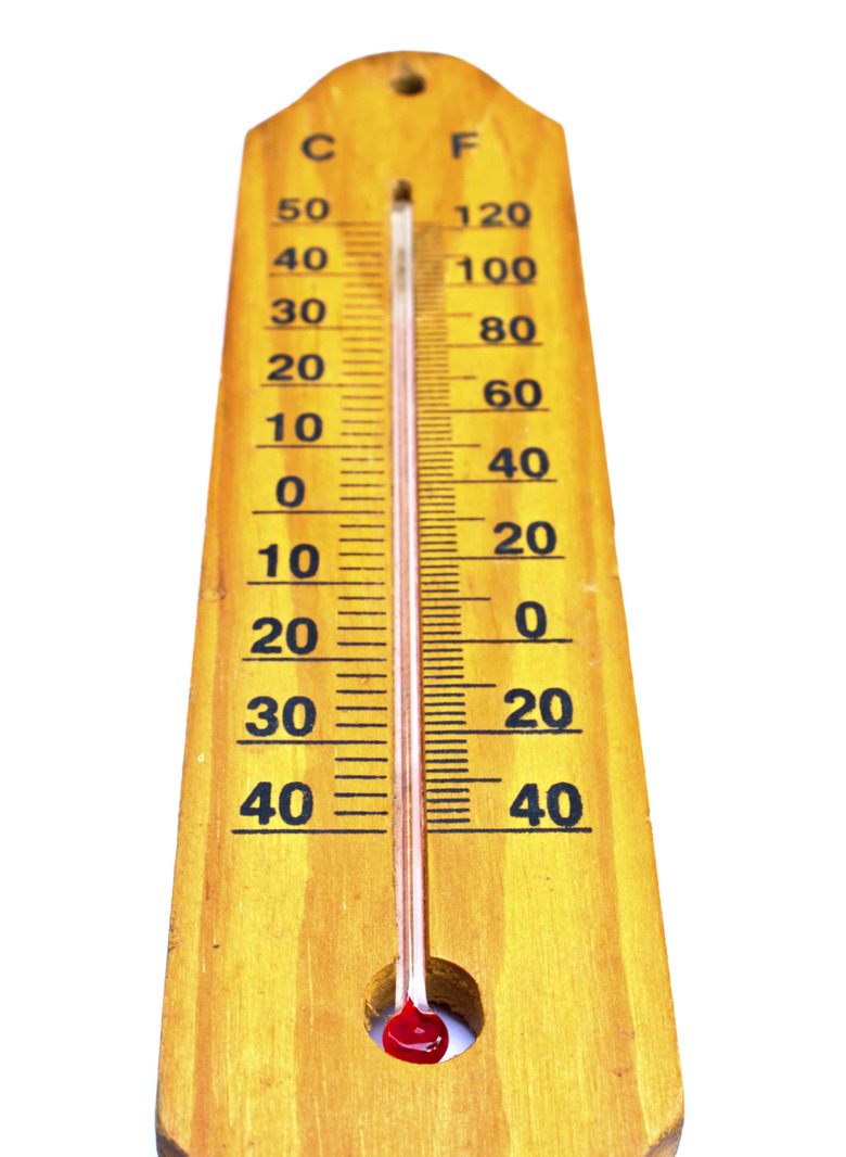 Wooden celsius fahrenheit thermomete