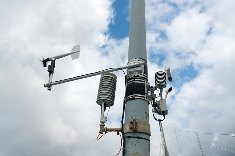 weather and wind station on a large bridge for control and supervision