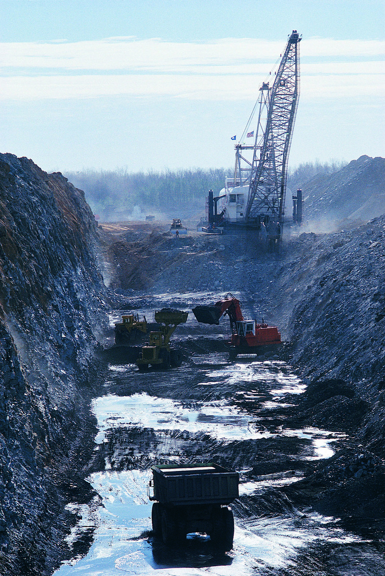 Heavy machinery in pit mine