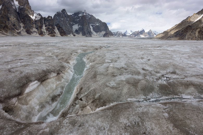 Glacial stream on a glacier