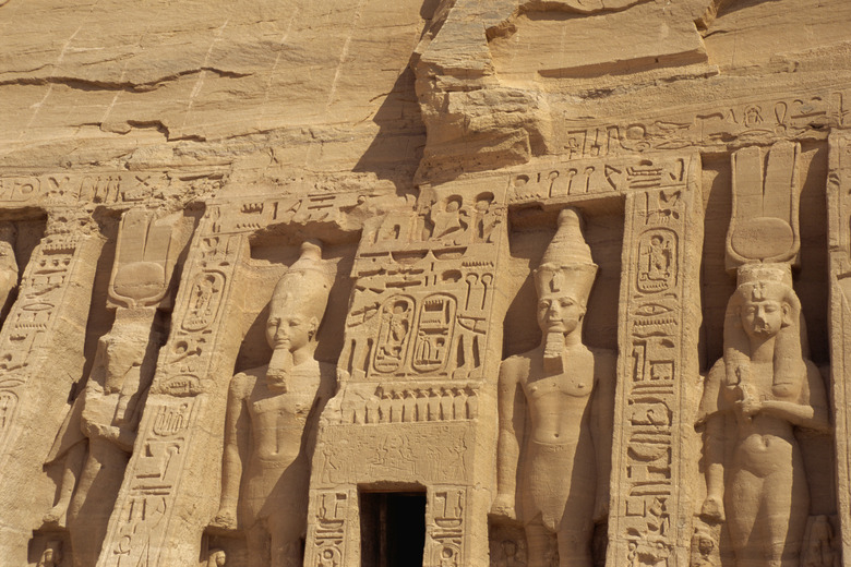 Carvings in egyptian temple