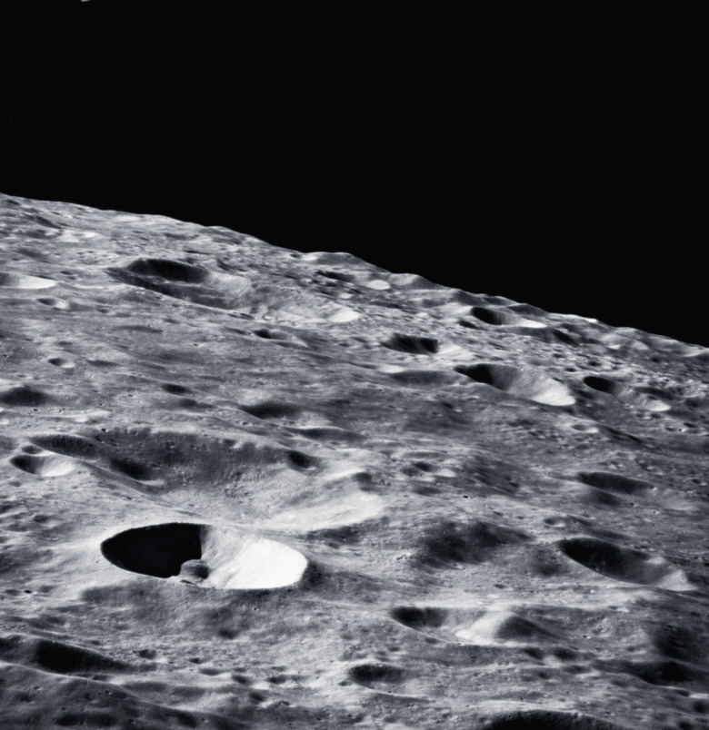 close-up of the surface of the moon