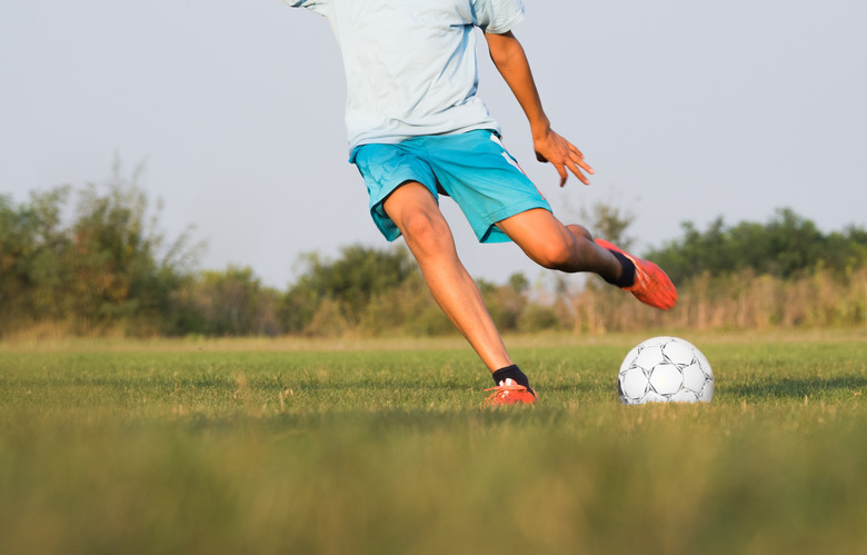 Boy on the football training