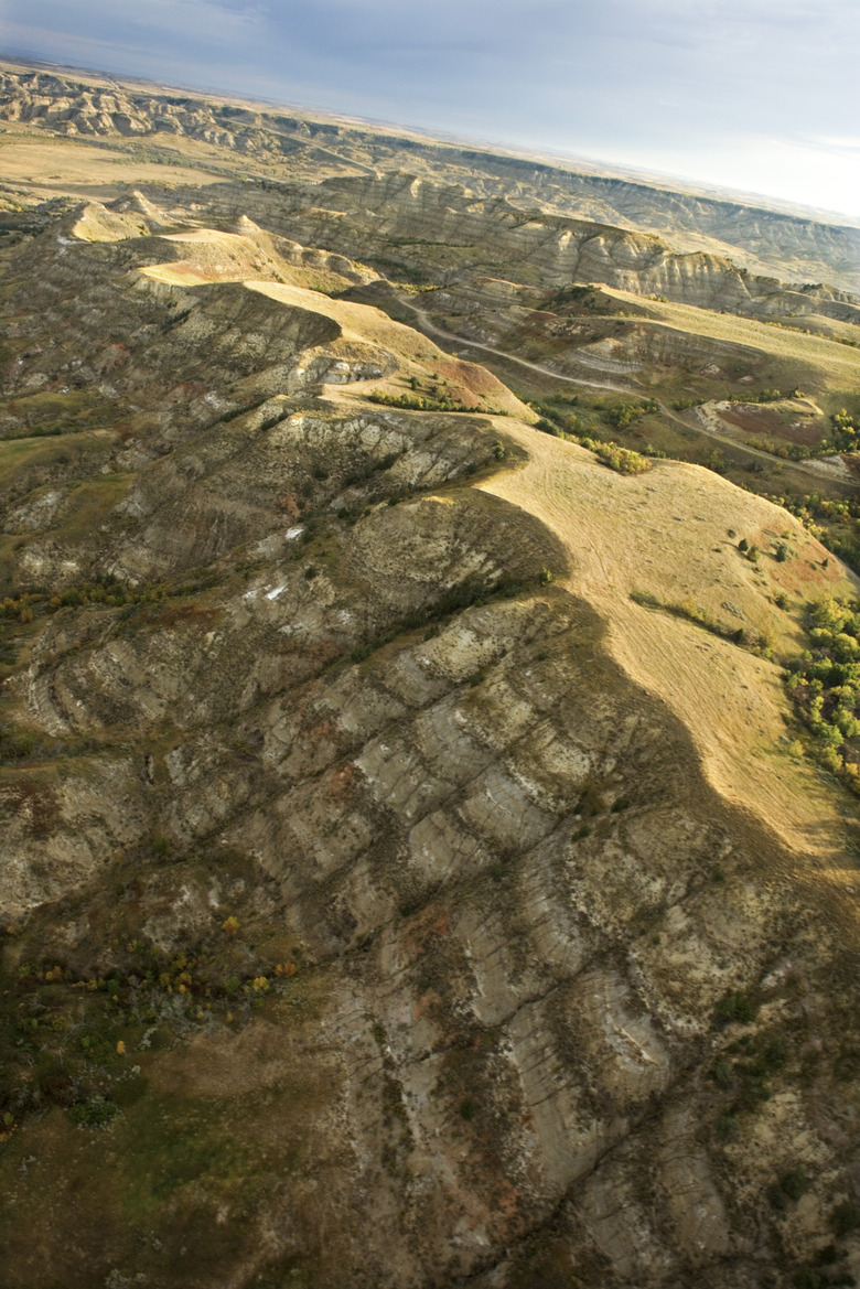 Aerial view of Badlands, North Dakota