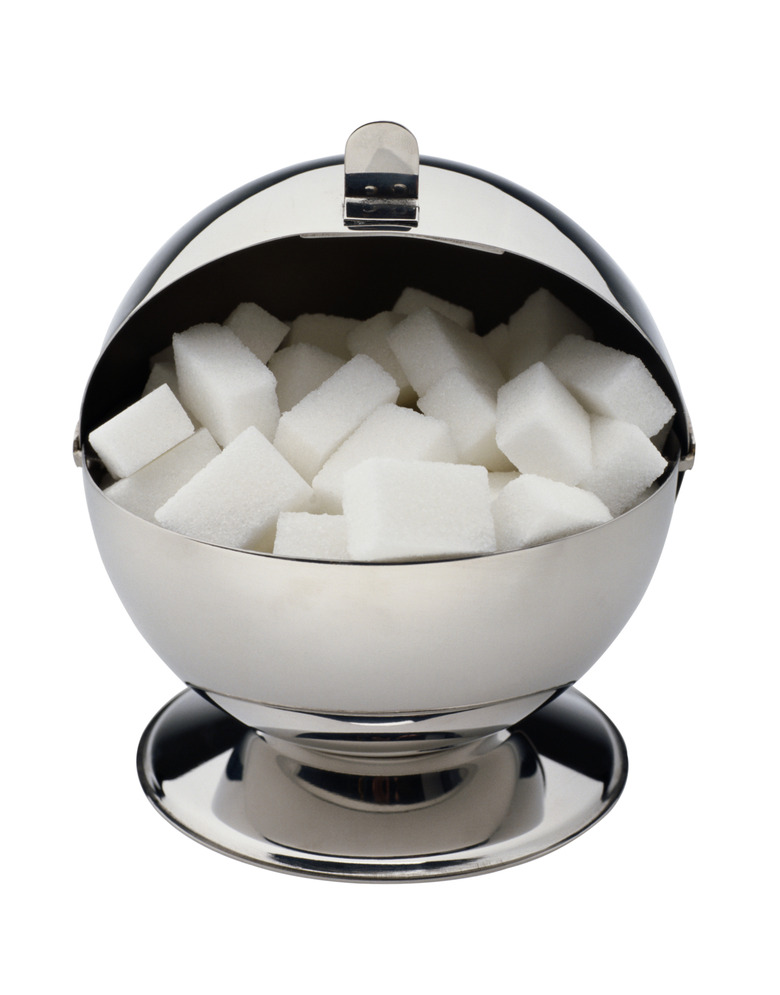 Silver Sugar Bowl with Sugar Cubes