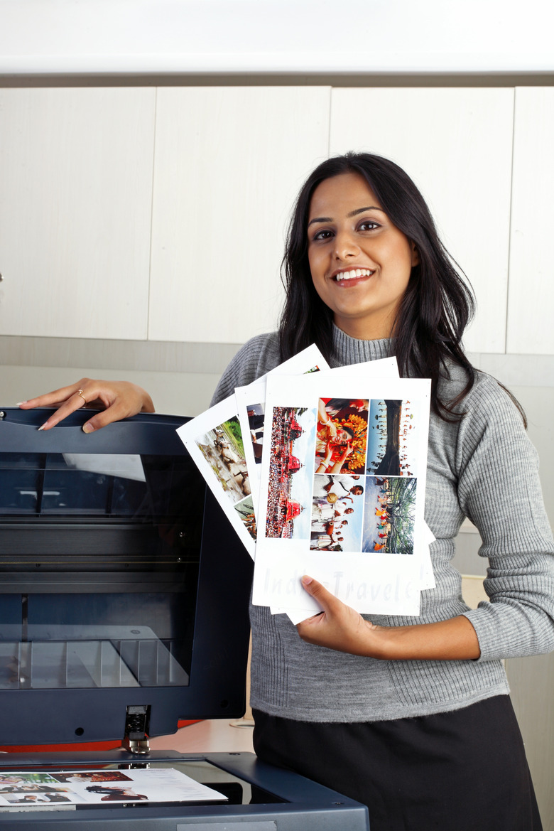 Young professional displaying images