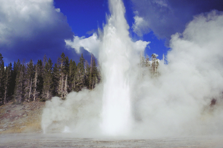 Geyser erupting