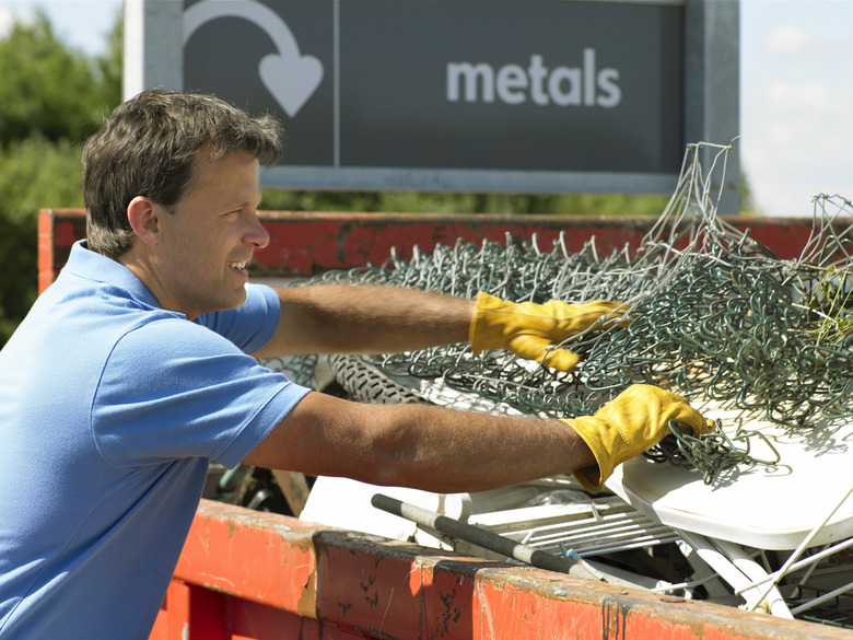 Man recycling metal