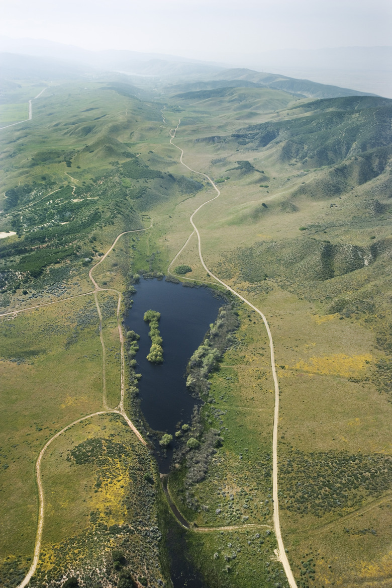 Aerial view of San Andreas Fault, Sleepy Valley, California