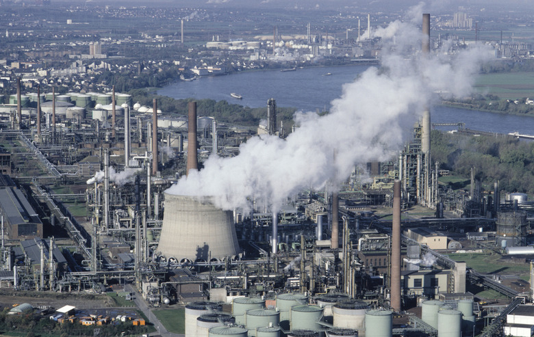 Factory chimneys, Cologne, Germany