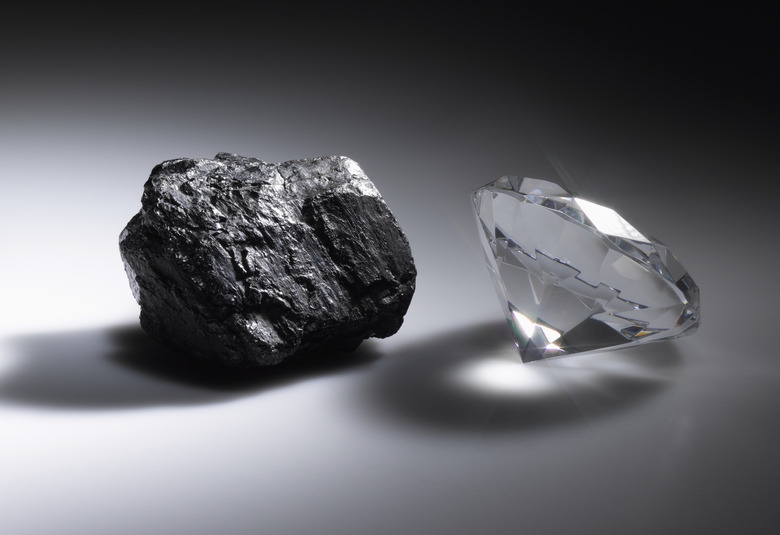 Diamond and piece of coal