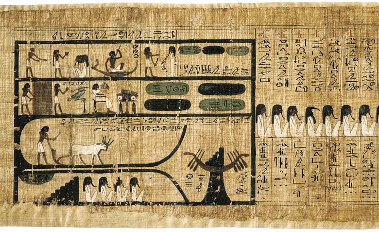 Book of the Dead with written hieroglyphs