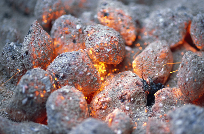 Burning charcoal