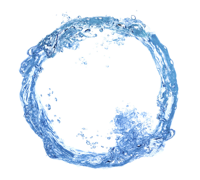 circle made of water splashes