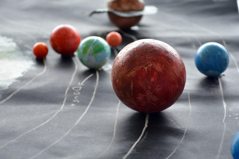 Solar System model made of cardboard and foam