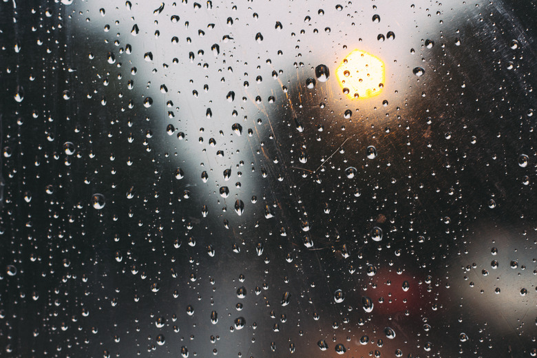 Drops Of Rain On Glass