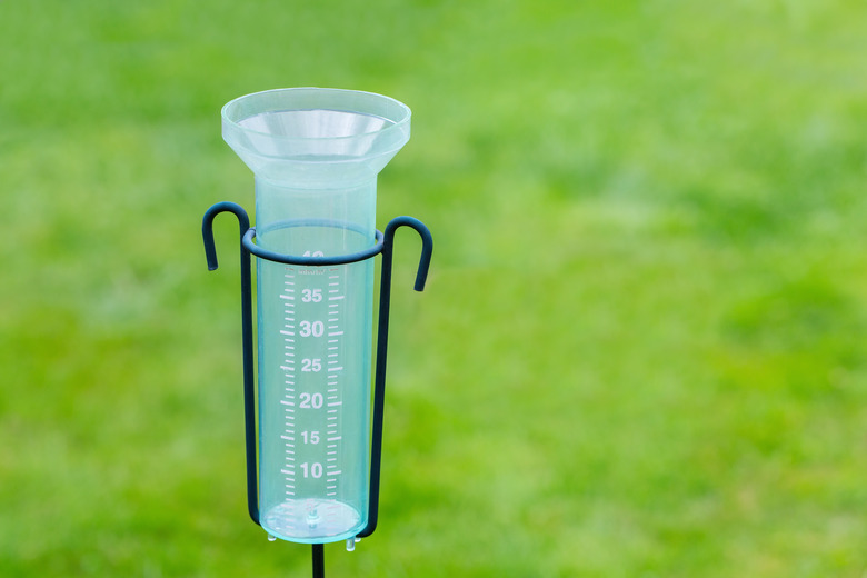 Empty water meter with grass background