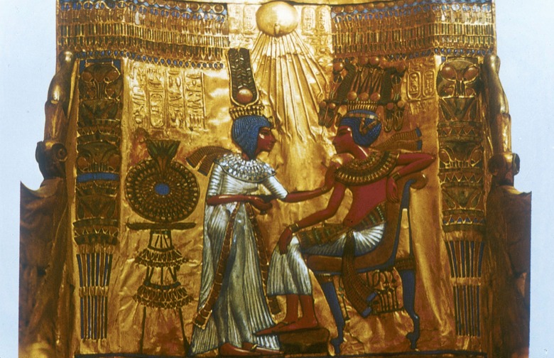 Golden Throne with Aten Disk, from the tomb of Tutankhamun