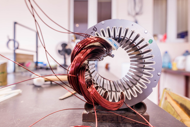 Copper wire in a motor, electric magnetic device - rewire an electric motor to create current