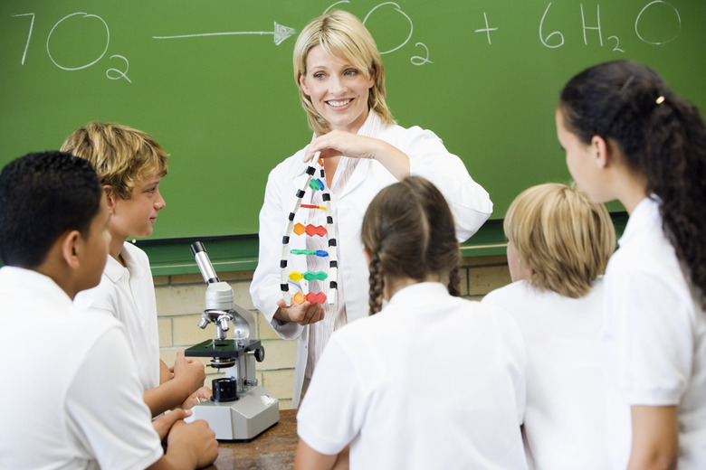 Students in science class