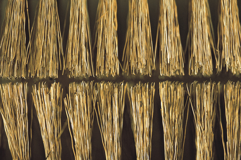 Close-up of metal bristles