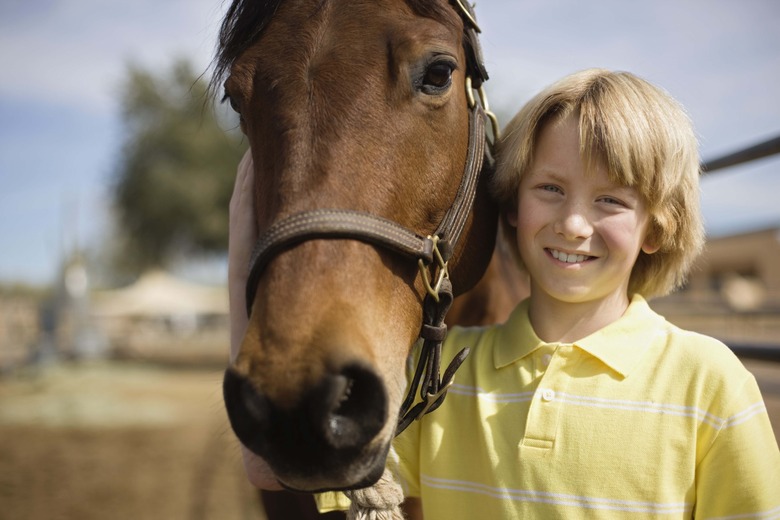 Portrait of boy with horse