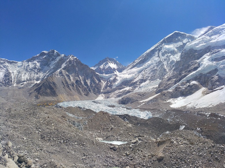 Everest Base Camp and Solukhumbu fall view with Everest Mount, Nepal, Sagarmatha National Park